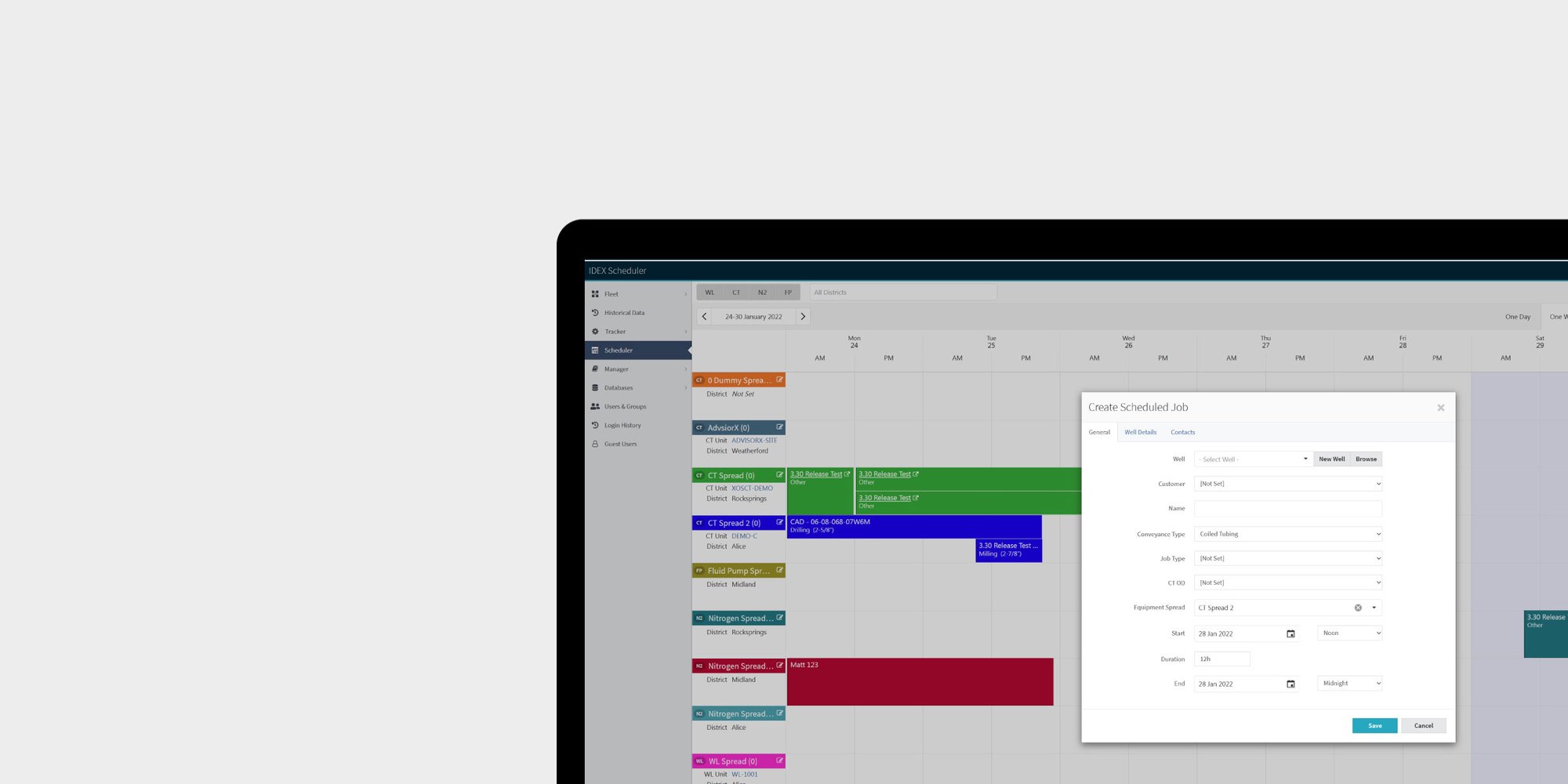 IDEX apps | Scheduler | Stimline